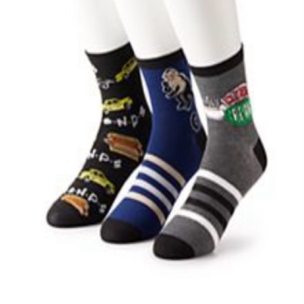 Men’s character, casual quarter socks three pack